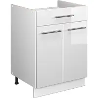 Vicco Onderkast voor spoelbak/kookplaat Fame-Line Wit Hoogglans/Wit 60 cm met lade, zonder werkblad, Model 60989
