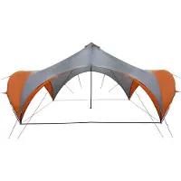 vidaXL Partytent Grijs en Oranje 600 x 600 x 400 cm Polyester en Staal