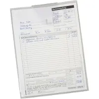 Eichner "Light" besteltas, met sleutelvak, B 230 x D 5 x H 330 mm, 10 stuks, lichtgrijs/transparant