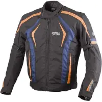 GMS Pace motorfietstextiljas, zwart/blauw/oranje, maat 2XL