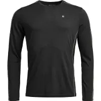 Ortovox - 185 Rock'N'Wool Long Sleeve - Merino-ondergoed M, zwart