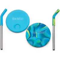 Klean Kanteen Deksel Kid Cup Straw deksel Blue Tie Dye (2-Pack)