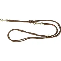 Trixie hondenriem pure verstelbaar rond gestikt leer bruin - 200x1 cm