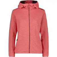CMP - Women's Striped Jacquard Jacket Fix Hood - Fleecevest 46, rood