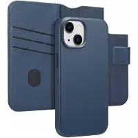 Accezz Leather Bookcase 2-in-1 met MagSafe voor de Apple iPhone 15 - Nightfall Blue