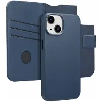 Accezz Leather Bookcase 2-in-1 met MagSafe voor de Apple iPhone 14 - Nightfall Blue
