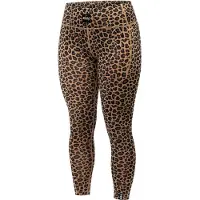 Eivy - Dames thermokleding - Pocket Merino Wool Tights Leopard voor Dames van Wol - Maat M - Bruin