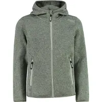 CMP - Girl's Jacket Fix Hood Jacquard Knitted 3H19825 - Fleecevest 152, olijfgroen