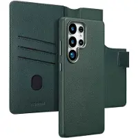 Accezz Leather Bookcase 2-in-1 met MagSafe voor de Samsung Galaxy S25 Ultra - Cedar Green