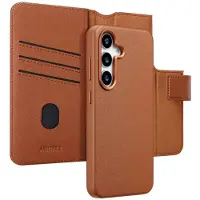 Accezz Leather Bookcase 2-in-1 met MagSafe voor de Samsung Galaxy S25 - Sienna Brown