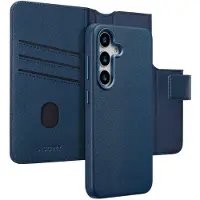 Accezz Leather Bookcase 2-in-1 met MagSafe voor de Samsung Galaxy S25 - Nightfall Blue