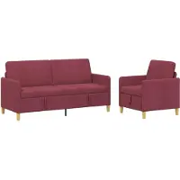 vidaXL Sofa Set Met Opslag 2 st Wijnrood Polyester