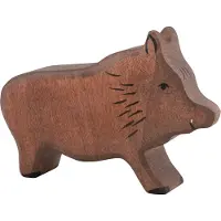 Gollnest & Kiesel Bosdieren - Wild Zwijn - 12X3X8Cm - Houten Figuur - Handgemaakt