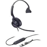 Yealink UH46 Mono Teams USB-C/A On Ear headset Kabel Mono Zwart Ruisonderdrukking (microfoon) Volumeregeling, Microsoft Teams knop, Microfoon uitschakelbaar