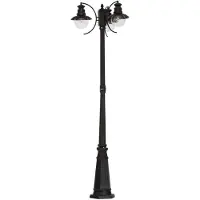 LINDBY buitenlamp Eddie, 198 cm, roest, metaal, IP44, E27 EDDIE, dimbaar, bruin / roest, Landelijk