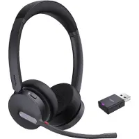 Yealink Headset WH64 Hybrid Dual Teams On Ear headset DECT Stereo Zwart Headset Computer