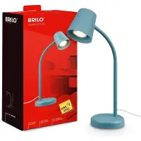 Briloner Skriva - Tafellamp - bureaulamp - met snoer - draaibaar tafellampje - excl. GU10 - 13 x 38,5 cm - blauw