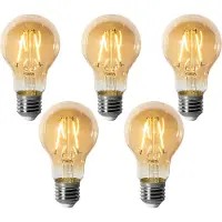 LUEDD Set van 5 E27 dimbare LED lampen A60 goud 3W 310 lm 2200K