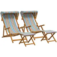 vidaXL Ligstoel 4 pcs 3 Positie massief eucalyptushout Meerkleurig