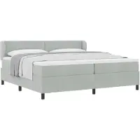 vidaXL Boxspring bed met matras Lichtgrijs 200 x 200 cm Fluweel