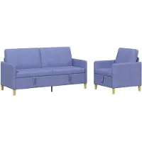 vidaXL Sofa Set Met Opslag 2 st Jeans Blauw Polyester
