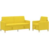 vidaXL Sofa Set Met Opslag 2 st Licht Geel Polyester