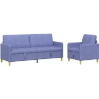 vidaXL Sofa Set Met Opslag 2 st Jeans Blauw Polyester