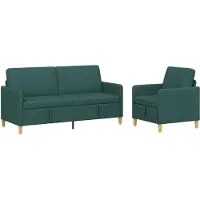 vidaXL Sofa Set Met Opslag 2 st Donkergroen Polyester