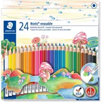 Staedtler – Noris uitwisbare kleurpotloden met gum – 24 stuks