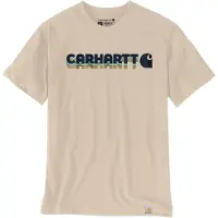 Carhartt T-Shirt Men Irvine Relaxed Layered Logo Oat Milk-S