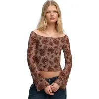 Superdry Top bruin / mokka