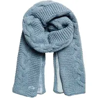 Superdry Dames Lichtblauwe kabelgebreide sjaal (OSFA), Casual, Klassiek, Polyester W9310053A