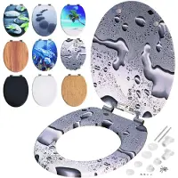 Casaria Wc-Bril met Zacht Sluitingsmechanisme Waterdrops