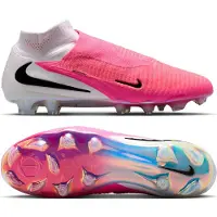 Nike Phantom 6 High Elite Gras Voetbalschoenen (FG) Wit Felroze Zwart