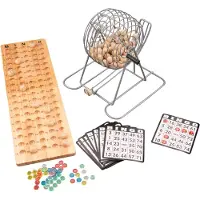 Quint - Bingo-lotto set - Compleet met 90 ballen en houten controlebord