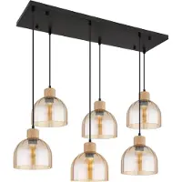 Globo 6-lichts hanglamp Swanson zwart