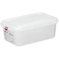 Hendi GN-bak 1/4 - polypropyleen - luchtdicht, stapelbaar met deksel - 26,5x16,2x10 cm - transparant - 2,8 liter - voedselopslag horeca