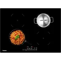 Kitchenbrothers Inductiekookplaat – 4 Zones & Boostfunctie – 2300 W – 70 x 51 x 6,3 cm – Zwart