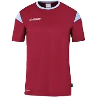 Uhlsport Squad 27 Shirt Korte Mouw Heren - Bordeaux / Hemelsblauw | Maat: XL