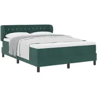 vidaXL Boxspring bed met hoofdeinde Donkergroen 140 x 190 cm Fluweel
