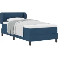 vidaXL Boxspringbed met hoofdeinde, blauw, 90 x 200 cm, stof