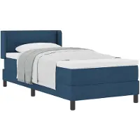 vidaXL Boxspringbed met hoofdeinde, blauw, 190 x 90 cm, gestoffeerd