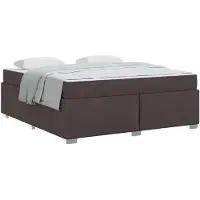 vidaXL Bedframe met matras Donkerbruin 180 x 200 cm Stof