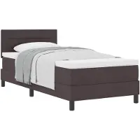 vidaXL Boxspring bed met hoofdeinde Donkerbruin 80 x 200 cm Stof