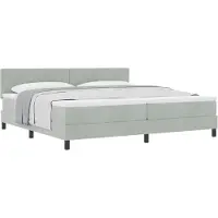 vidaXL Boxspringbed met matras, lichtgrijs, 200 x 200 cm, fluweel