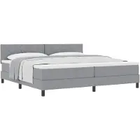 vidaXL Boxspring bed met kussen Lichtgrijs 200 x 200 cm Stof