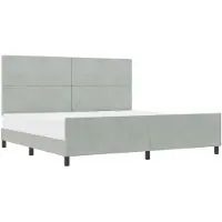 vidaXL Boxspringbed met hoofdeinde, lichtgrijs, 200 x 200 cm, fluweel