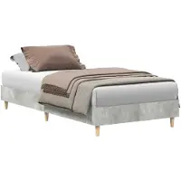 vidaXL Bedframe Beton Grijs 203 x 93 x 25 cm Bewerkt hout