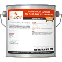 Dutch Color DCC PRO PU Houtlak Ultra HighGloss RAL 9016 | Verkeerswit 1L