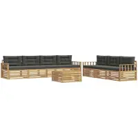 vidaXL Buiten bank set 8 st Wit en antracietkleurig Polyester